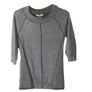 One7Six Medium Black Silver Shimmery Blouse